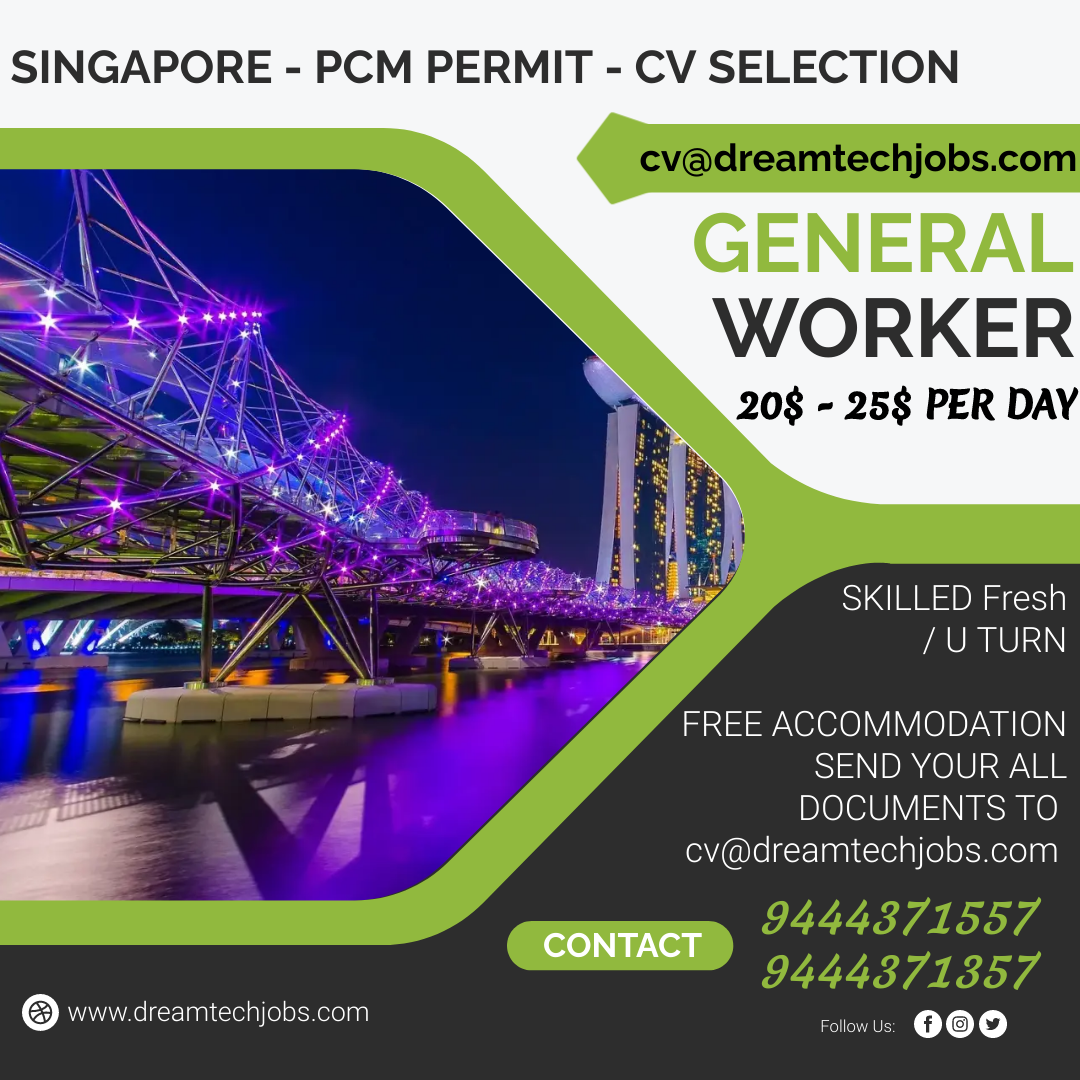 Singapore Job Vacancy For Indian 2022 DREAM TECH SOLUTIONS