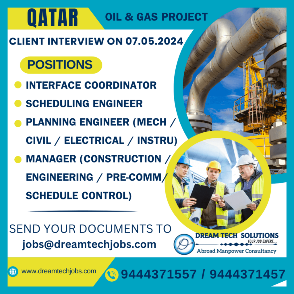 Exciting Oil And Gas Jobs In Qatar 2024 | DREAM TECH SOLUTIONS