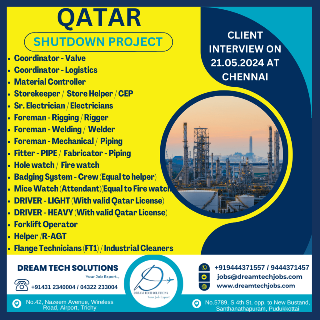 Oil and Gas Shutdown jobs in Qatar