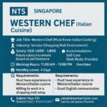 Western chef job in Singapore for foreigners