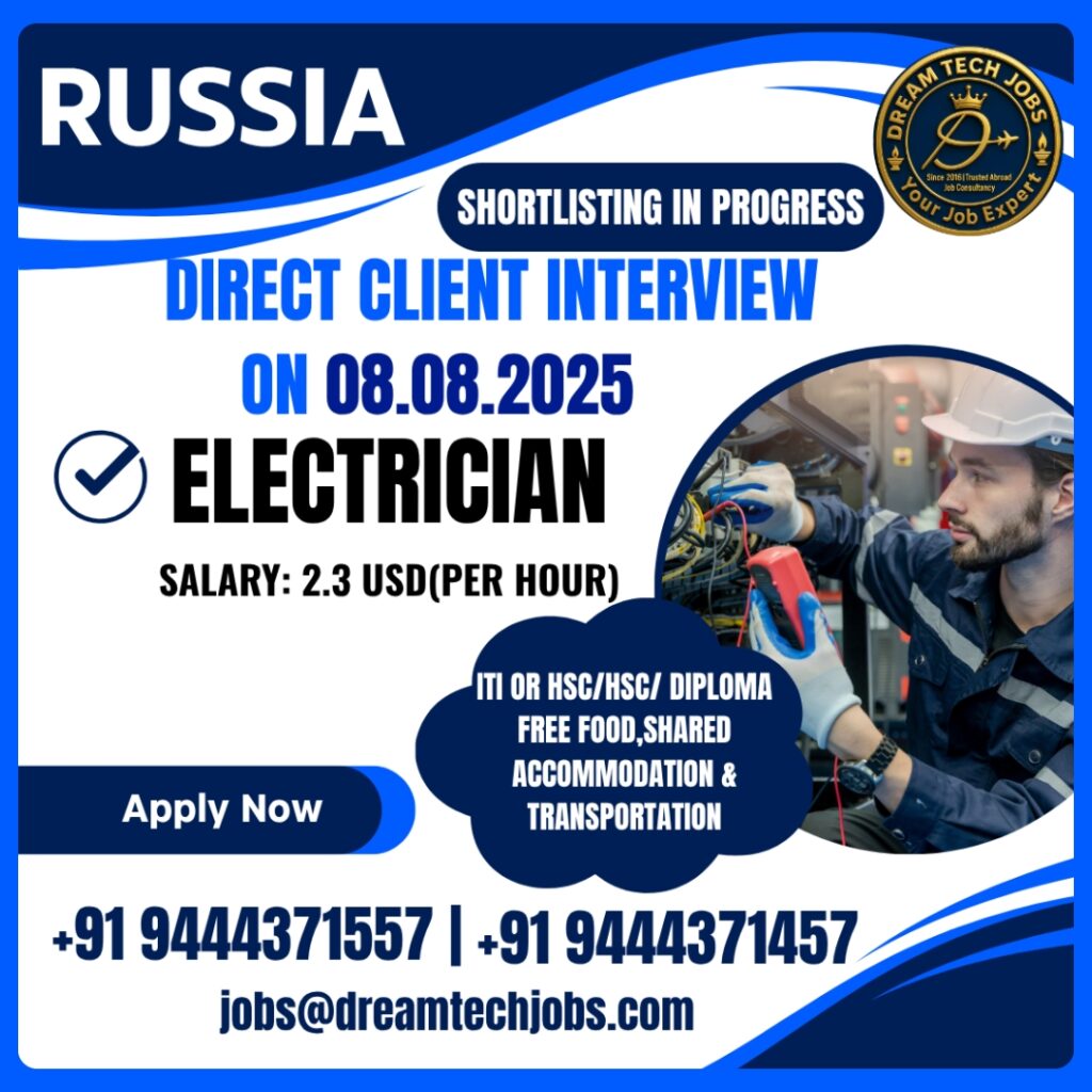 Russia electrician jobs 2025