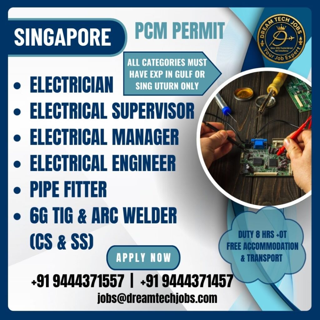 Pipe fitter aligning steel pipes – PCM Permit pipe fitter vacancies in Singapore