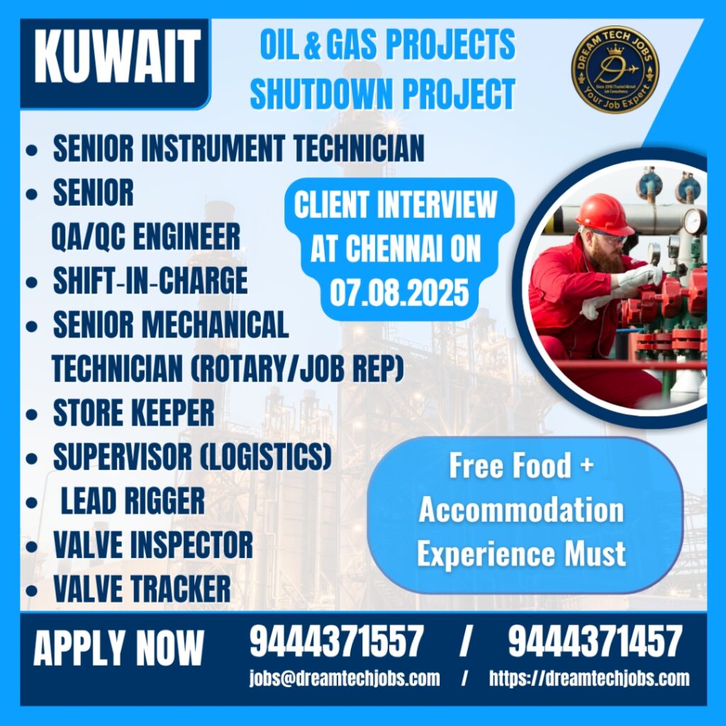 Candidates attending Walk‑in interviews Chennai for Kuwait jobs poster