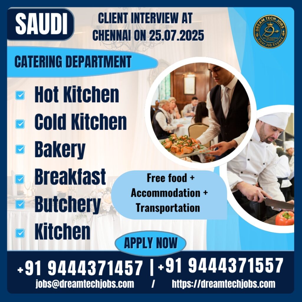 Baker preparing pastries in commercial kitchen – Saudi catering jobs for Indian candidates