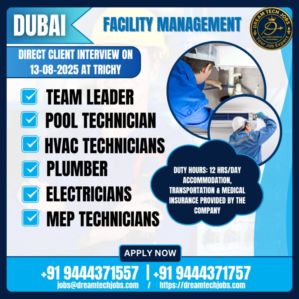 Facility Management – Technicians & Supervisors (Dubai)