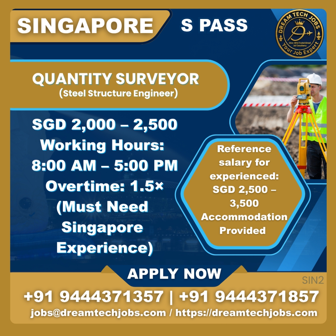 Singapore S Pass Quantity Surveyor Jobs 2025