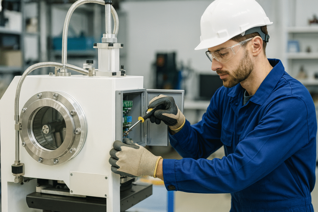 Technician assembling semiconductor machine components – Mechanical assembly maintenance technician jobs in Singapore