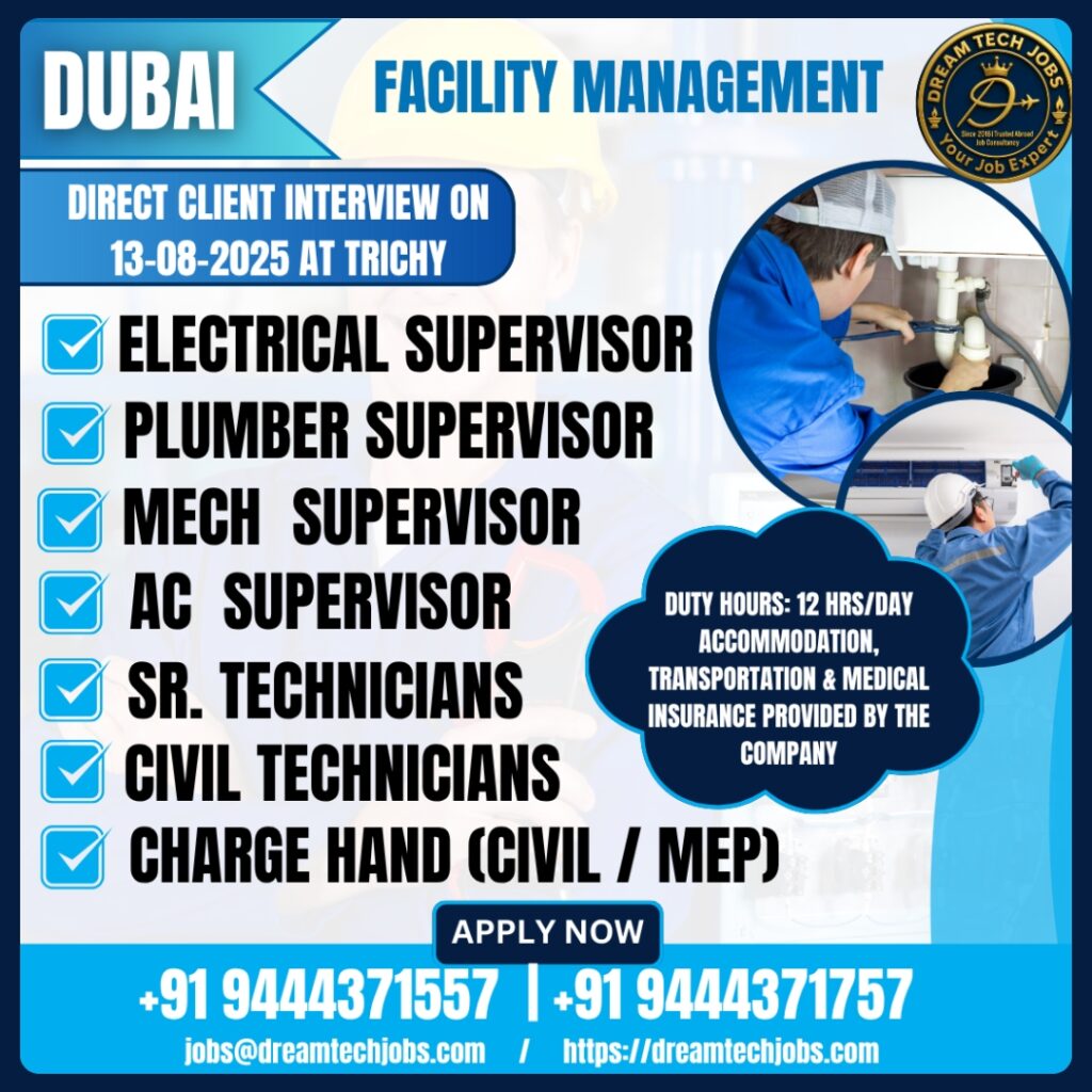 Facility Management – Technicians & Supervisors (Dubai)