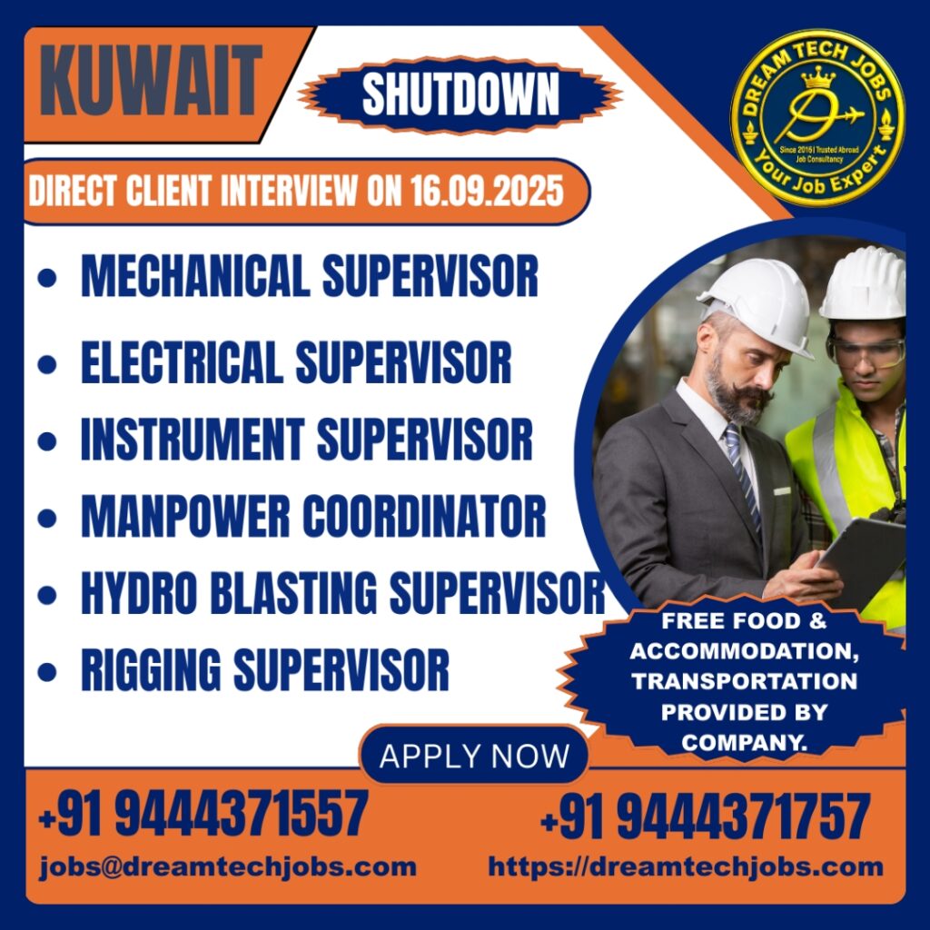 Kuwait Shutdown Oil & Gas Jobs – Interview 16.09.2025
