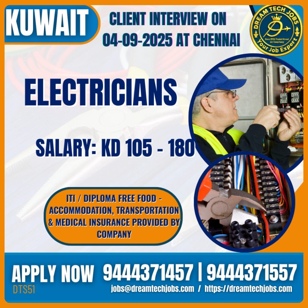 Electrician wiring control panel – Kuwait electrician jobs