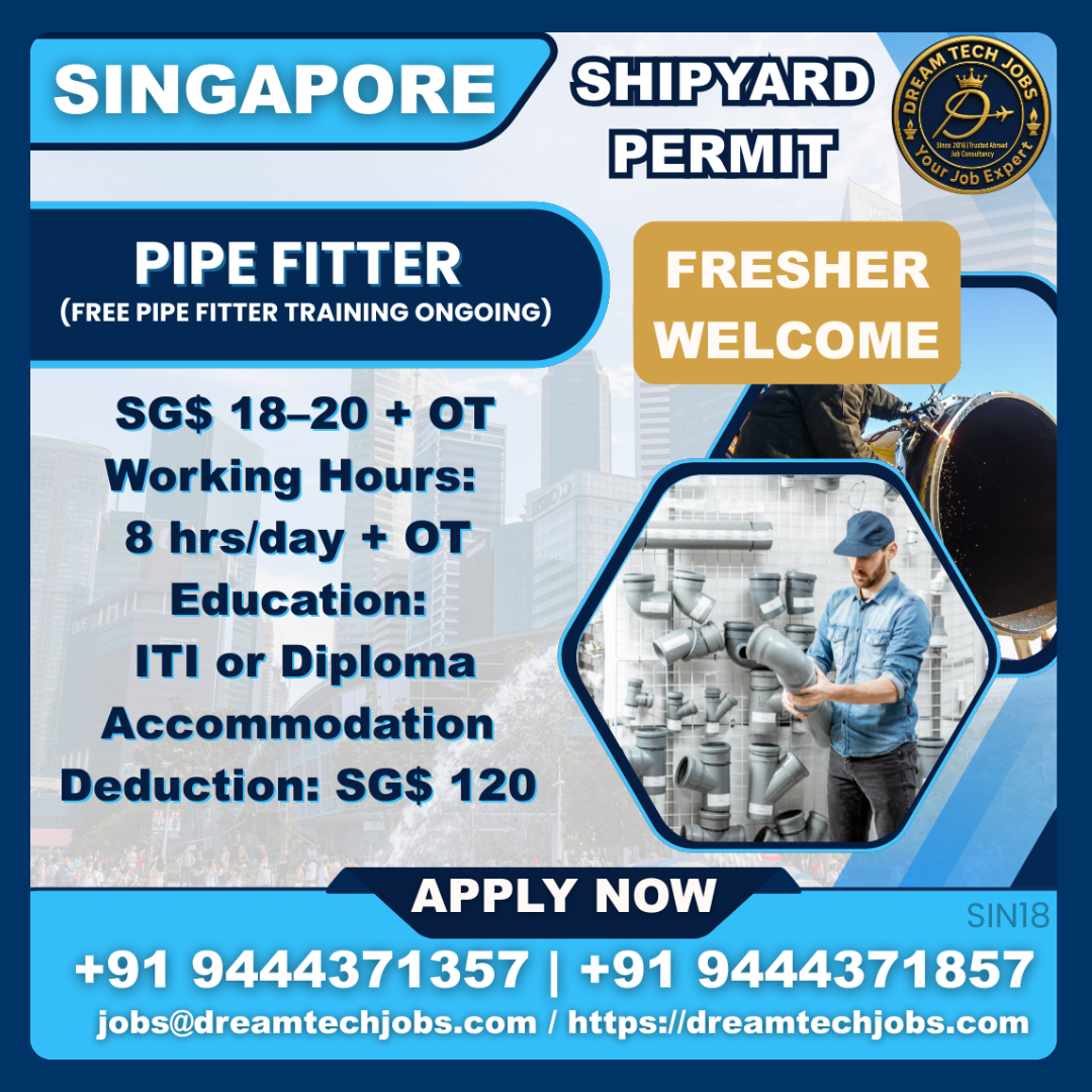 Singapore shipyard pipe fitter jobs