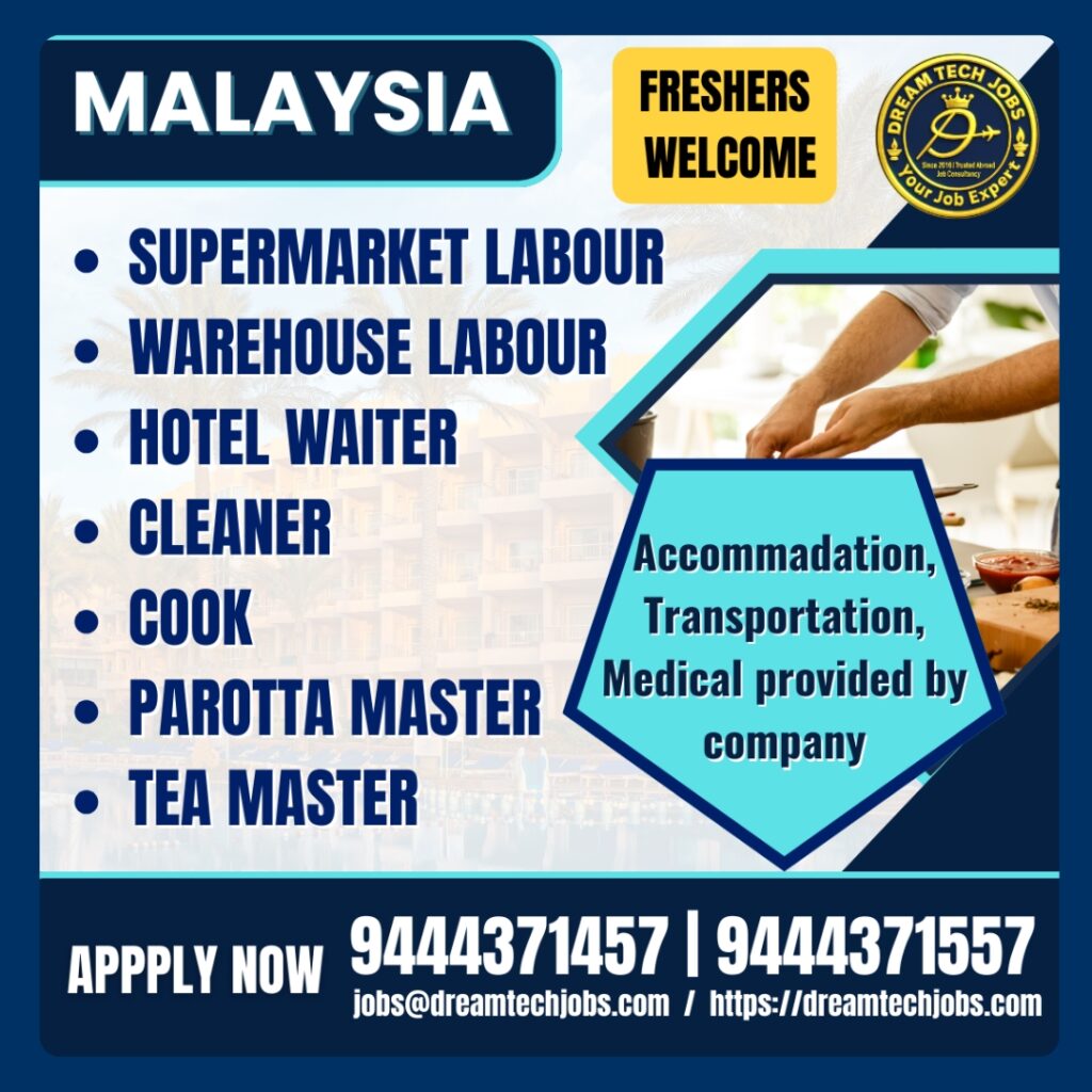 Malaysia hotel waiter jobs – serving guests in restaurant