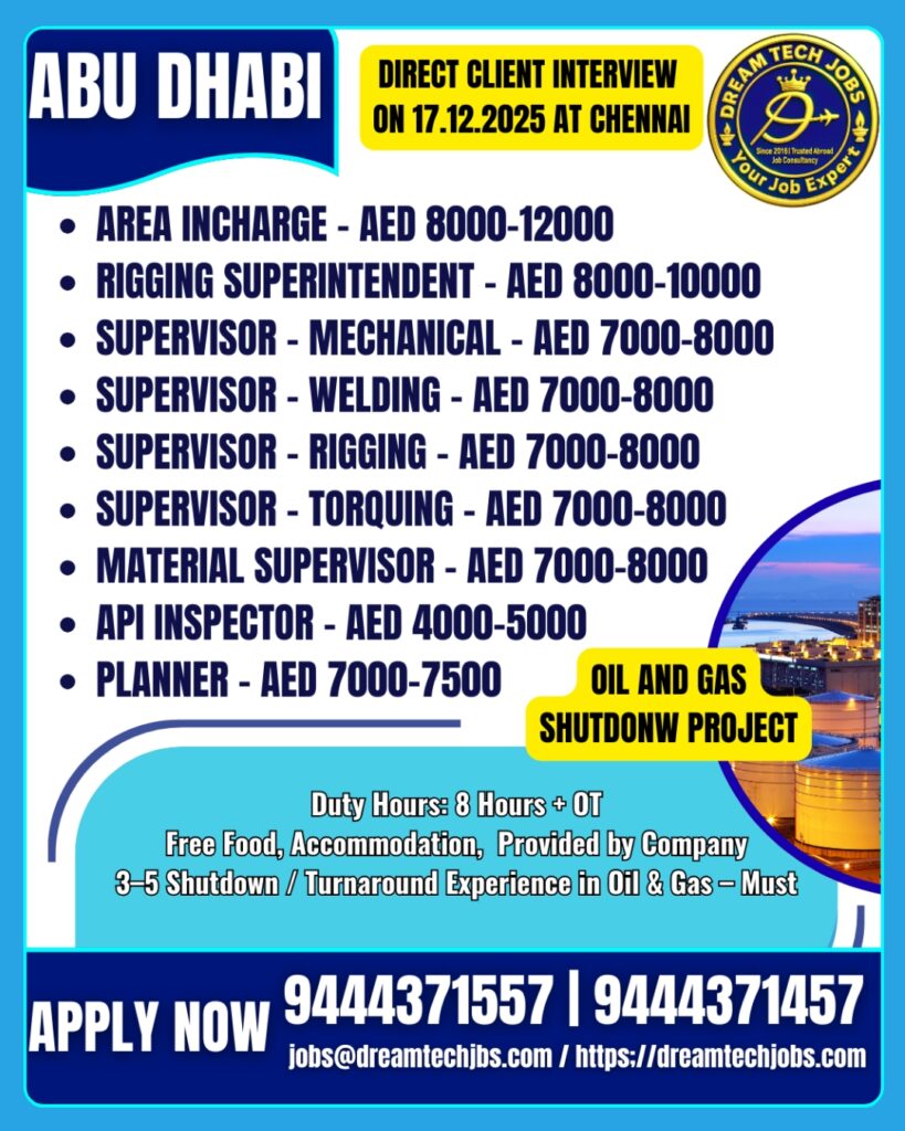 shutdown project rigging supervisor jobs