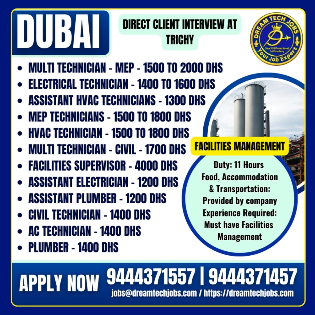 Dubai facilities management jobs 2025