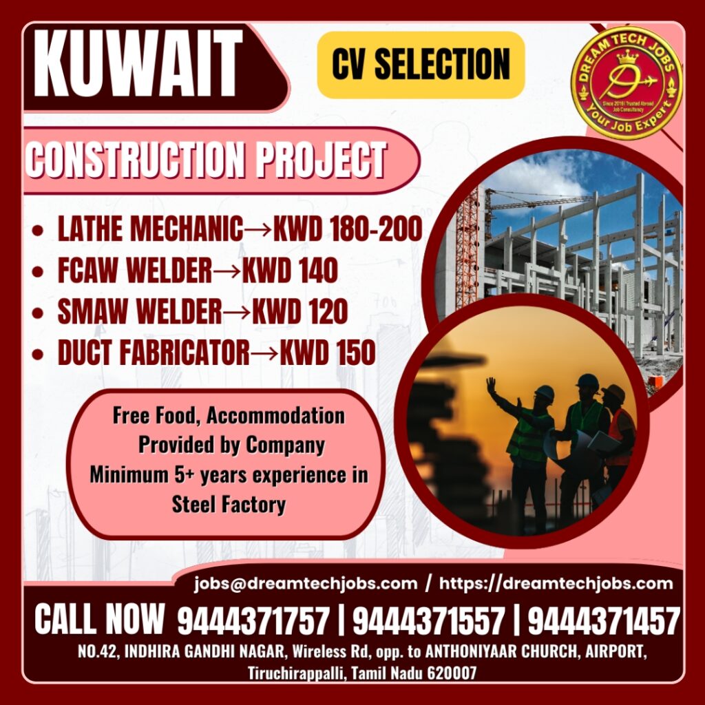 Kuwait construction project jobs CV selection