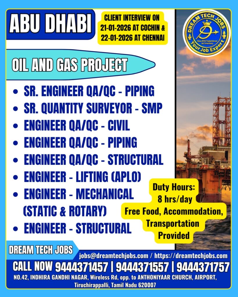 Abu Dhabi oil and gas direct interview Chennai