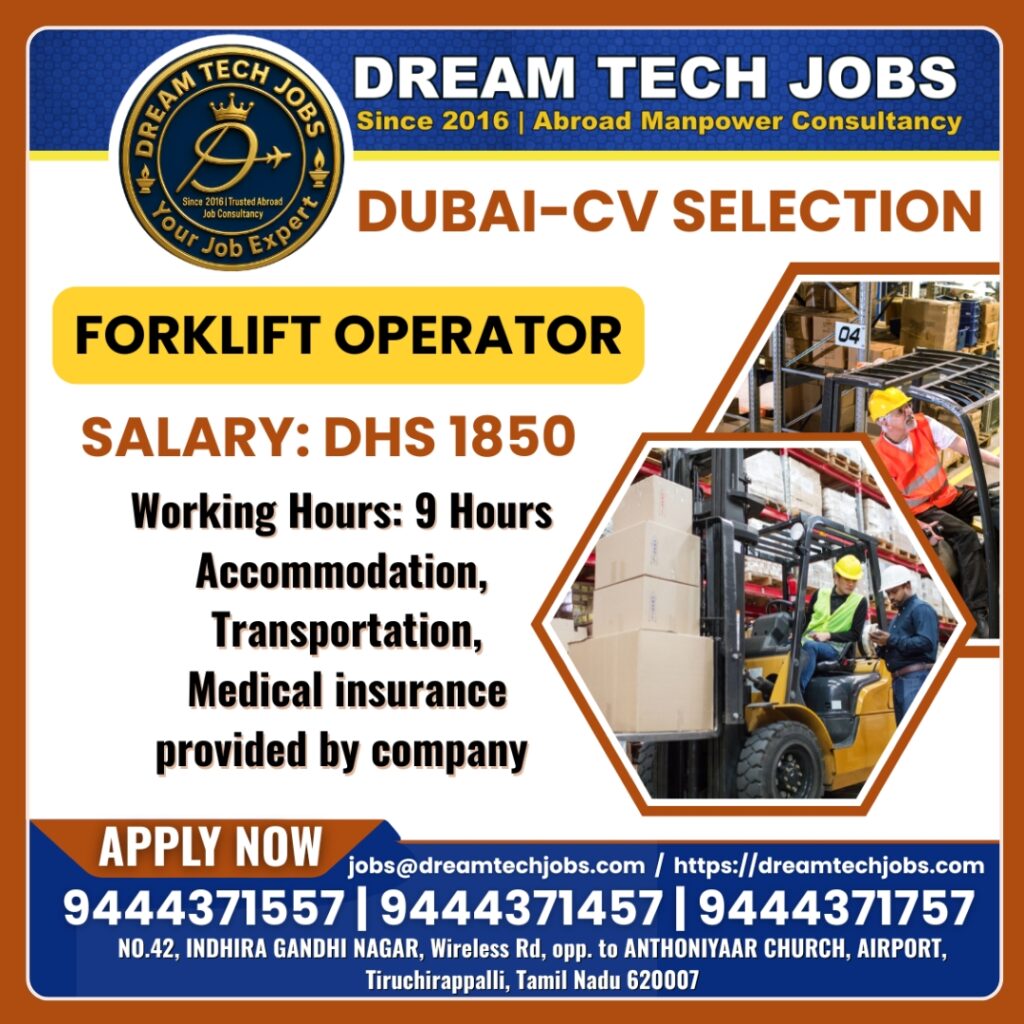 Dubai Forklift Operator Jobs 2026