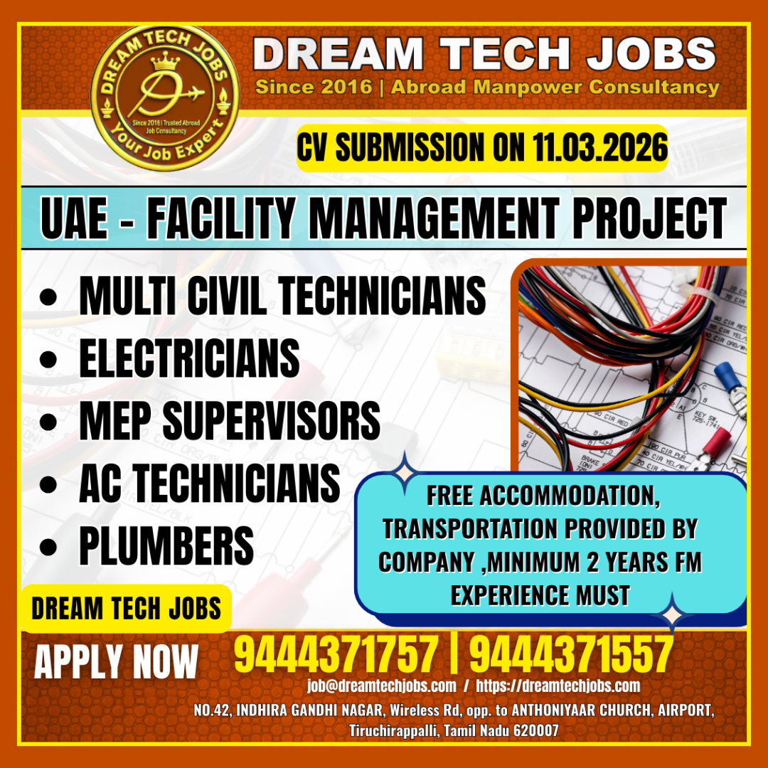 UAE Facility Management Project Jobs – Dream Tech Jobs Recruitment 2026 2 UAE 11 CV