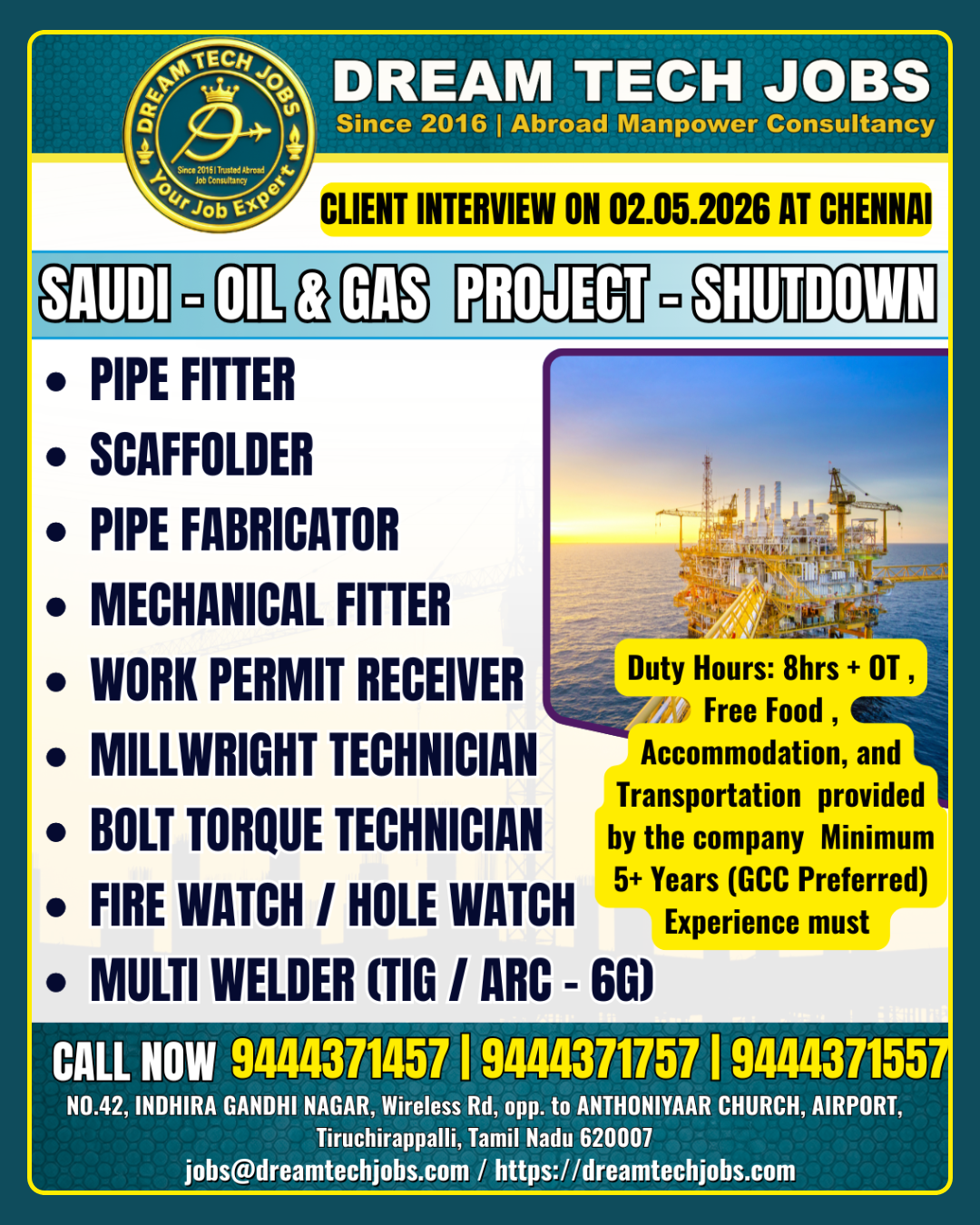 Saudi oil and gas shutdown jobs Chennai 2026 1 Saudi oil and gas shutdown jobs Chennai 2026