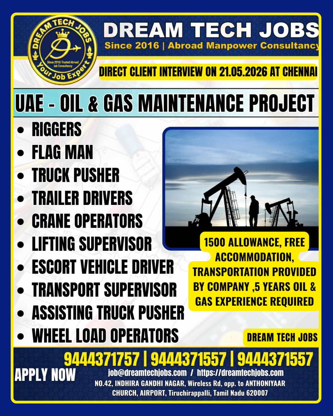 UAE Oil and Gas jobs for Indians 2026