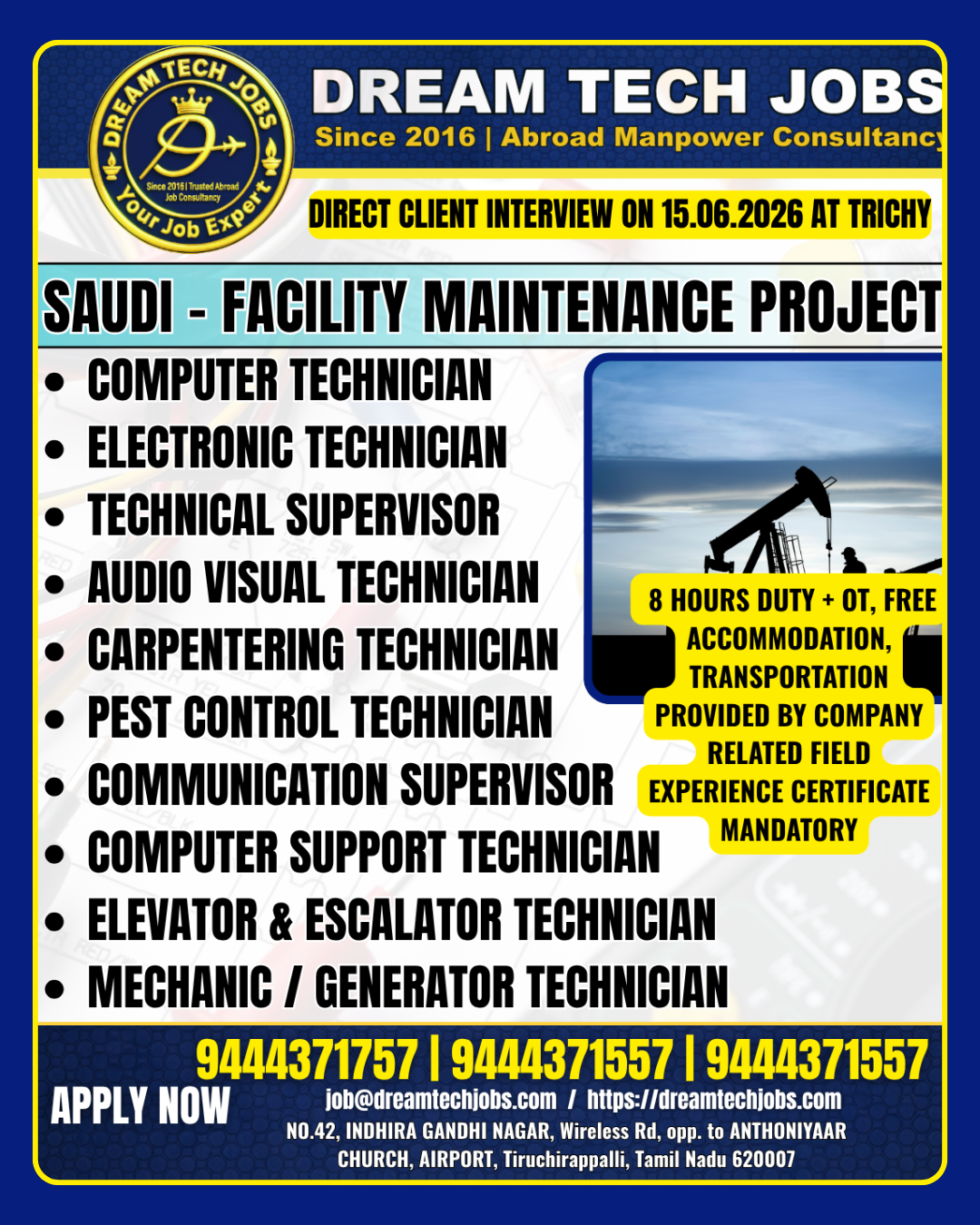 Saudi Facility Maintenance Project Jobs 2026