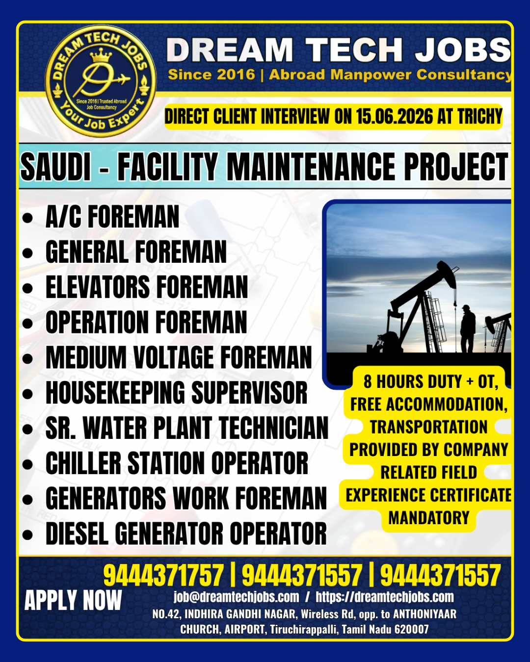 Saudi Facility Maintenance Project Jobs 2026