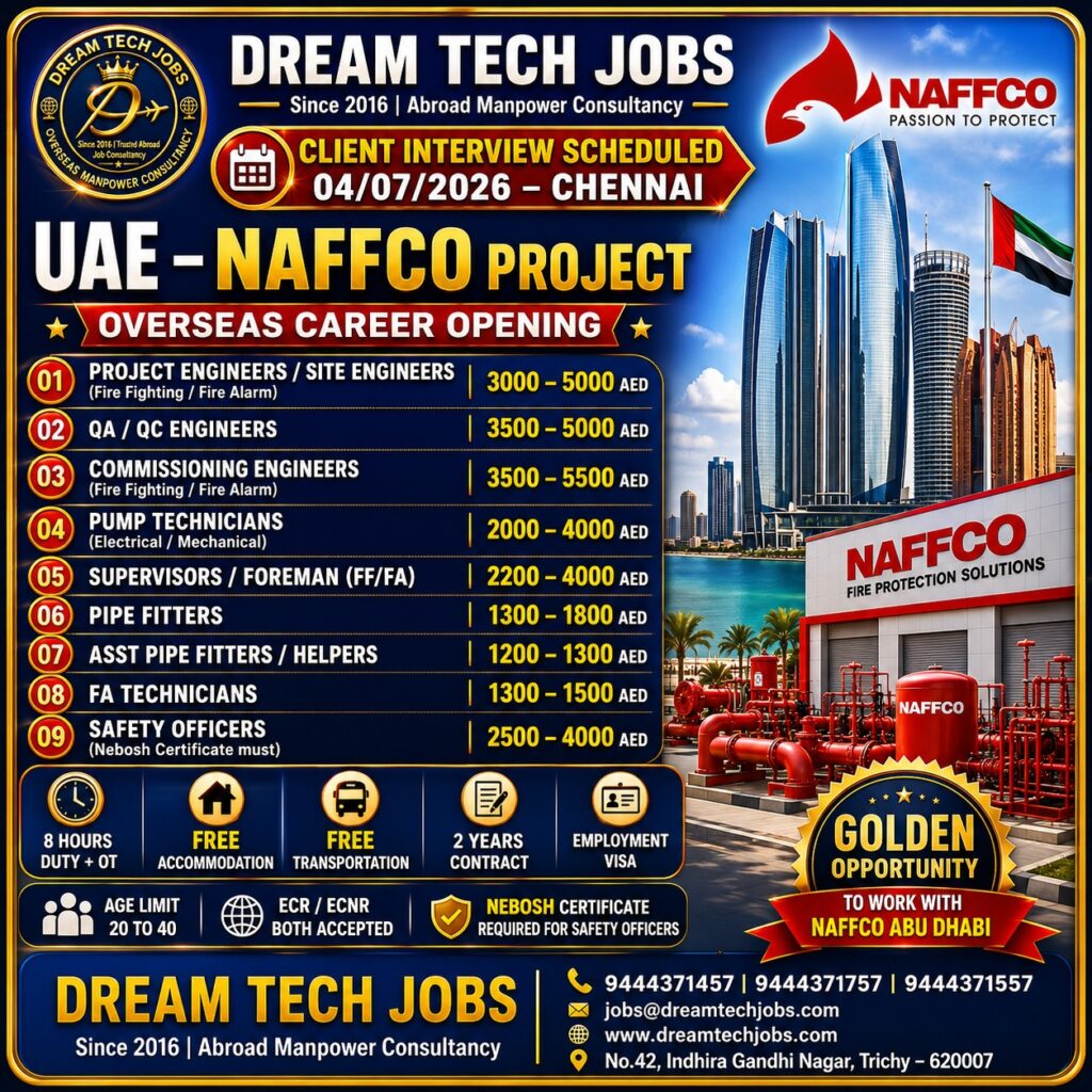 Project Engineers (Fire Alarms) Jobs in UAE 2026 | Dream Tech Jobs Trichy 5 dtsp featured 31822 1782724185