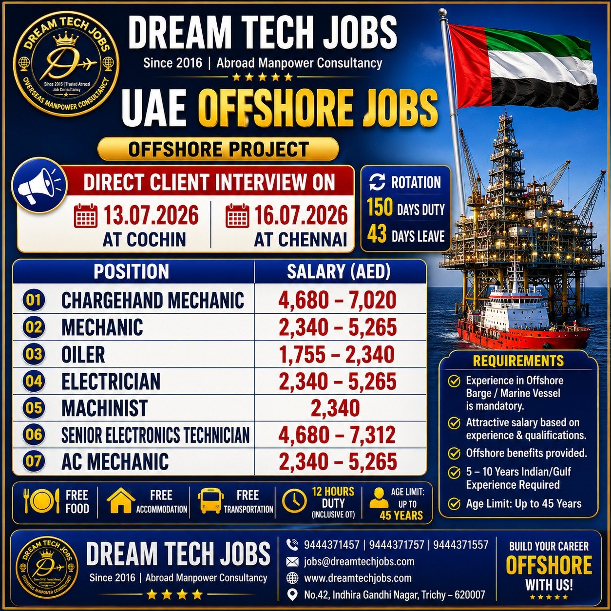 Chargeman Mechanic Jobs in uae 2026 | Dream Tech Jobs Trichy 2 Chargeman Mechanic Jobs in uae 2026 | Dream Tech Jobs Trichy