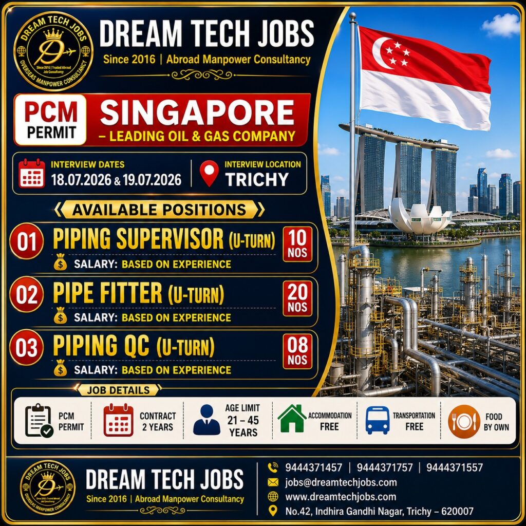 Piping Supervisor Jobs in Singapore 2026 | Dream Tech Jobs Trichy 15 dtsp featured 32242 1783937158