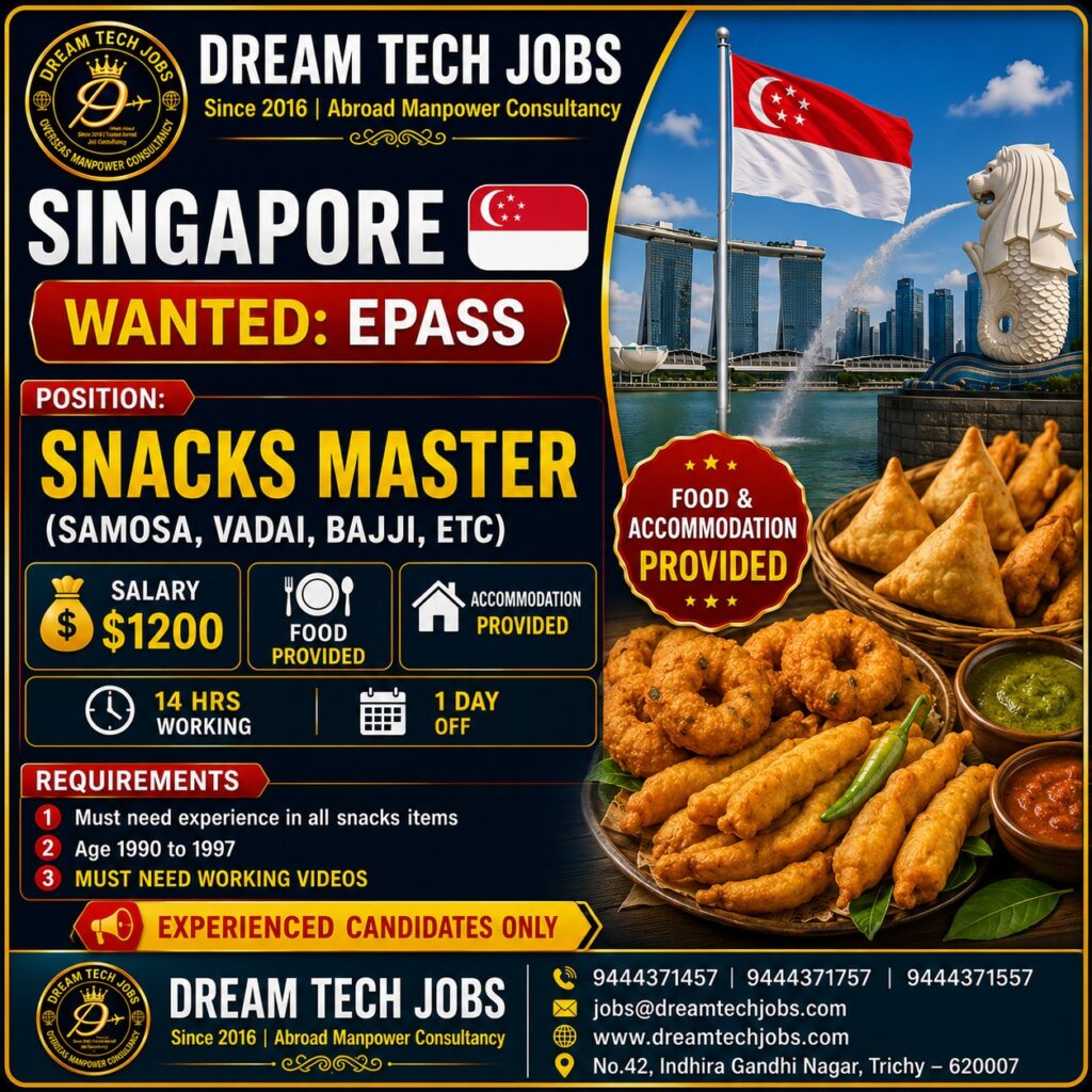 Snacks Master Jobs in Singapore 2026 | Dream Tech Jobs Trichy 9 dtsp featured 32250 1783951161