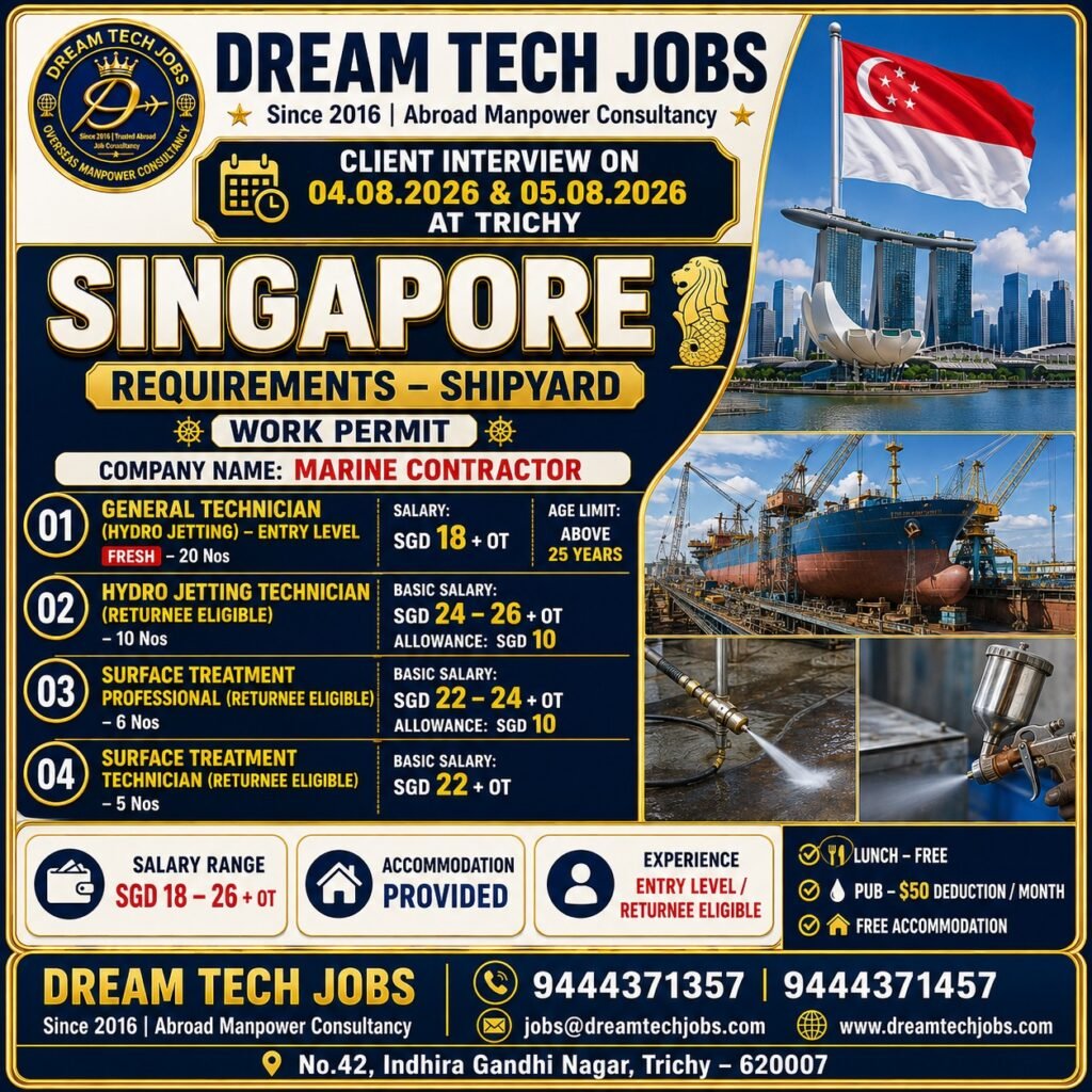 General Technician Jobs in Singapore 2026 | Dream Tech Jobs Trichy 19 dtsp featured 32347 1785319053