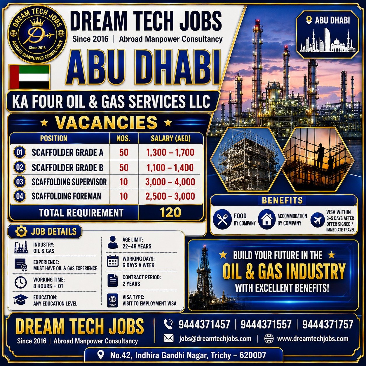 Scaffolder Jobs in Abu Dhabi 2026 | Dream Tech Jobs Trichy