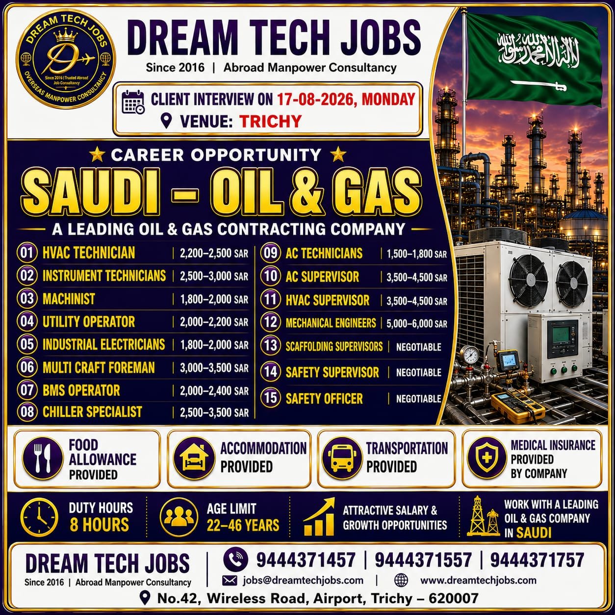 HVAC Technician Jobs in Saudi Arabia 2026 | Dream Tech Jobs Trichy 2 HVAC Technician Jobs in Saudi Arabia 2026 | Dream Tech Jobs Trichy