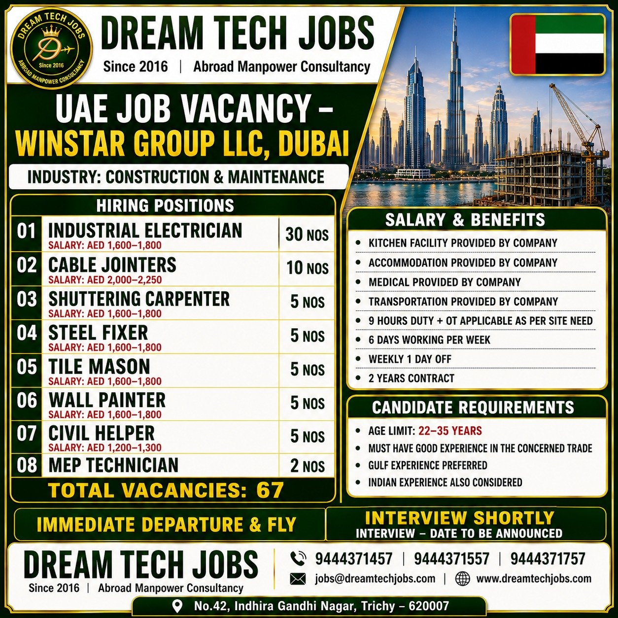 Industrial Electrician Jobs in UAE 2026 | Dream Tech Jobs Trichy 2 Industrial Electrician Jobs in UAE 2026 | Dream Tech Jobs Trichy