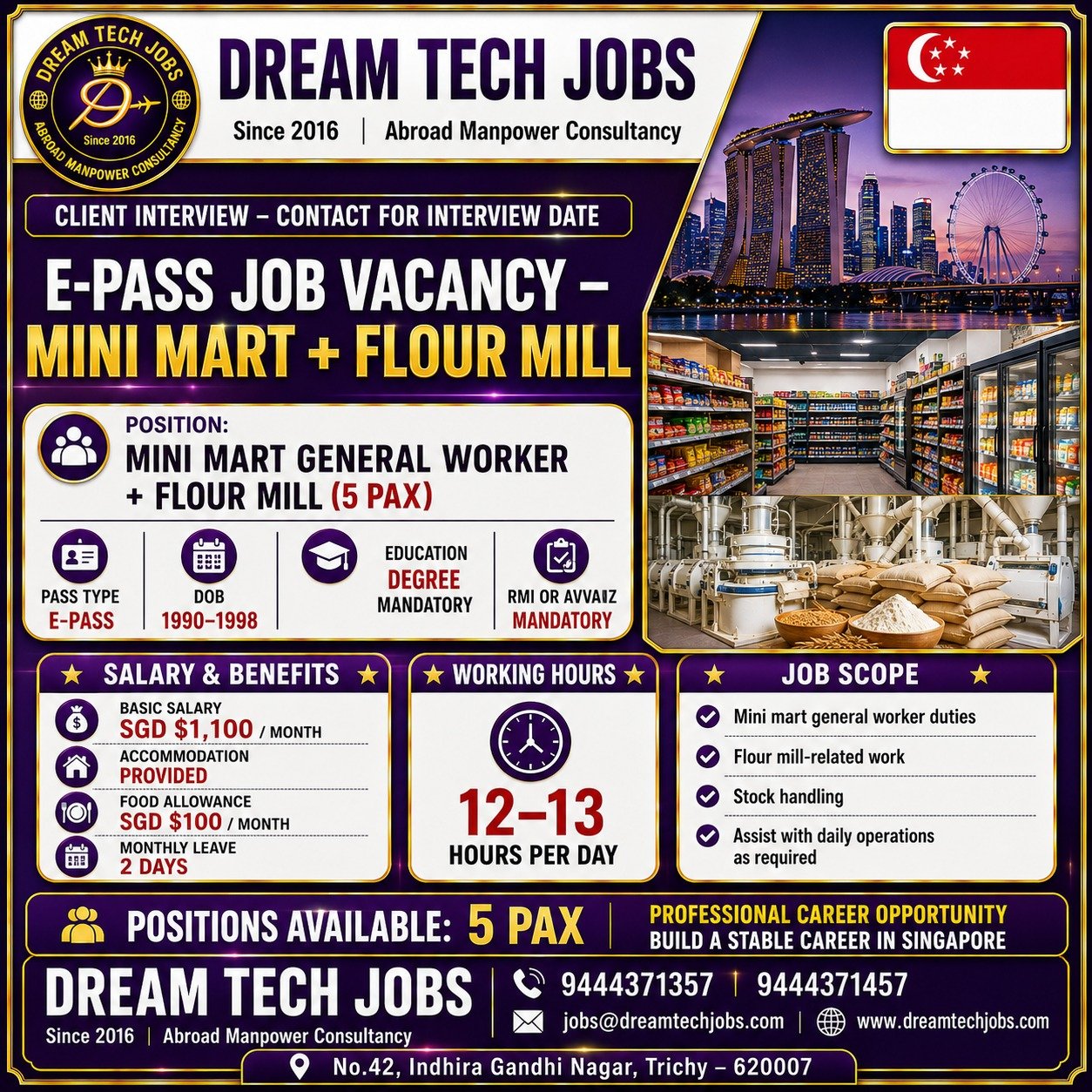 Mini Mart General Worker Jobs in Singapore 2026 | Dream Tech Jobs Trichy 2 Mini Mart General Worker Jobs in Singapore 2026 | Dream Tech Jobs Trichy