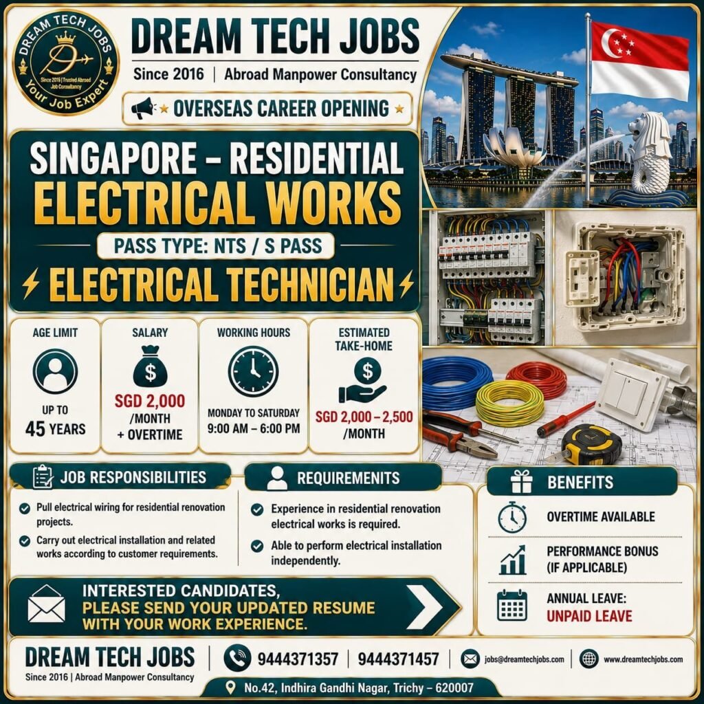 Electrical Technician Jobs in Singapore 2026 | Dream Tech Jobs Trichy 7 dtsp featured 32410 1785747962