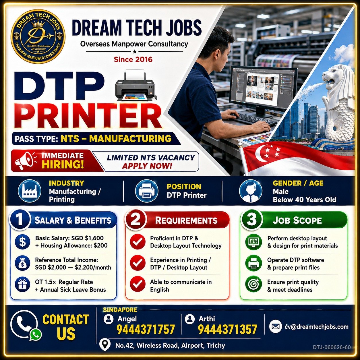 DTP Printer Jobs in Singapore 2026 | Dream Tech Jobs Trichy 2 DTP Printer Jobs in Singapore 2026 | Dream Tech Jobs Trichy