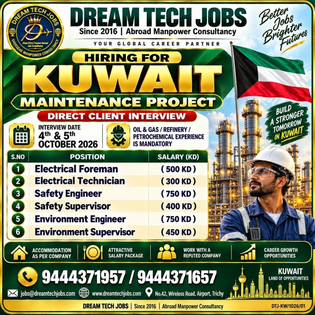 Electrical Foreman Jobs in Kuwait 2026 | Dream Tech Jobs Trichy 9 dtsp featured 32602 1789976469