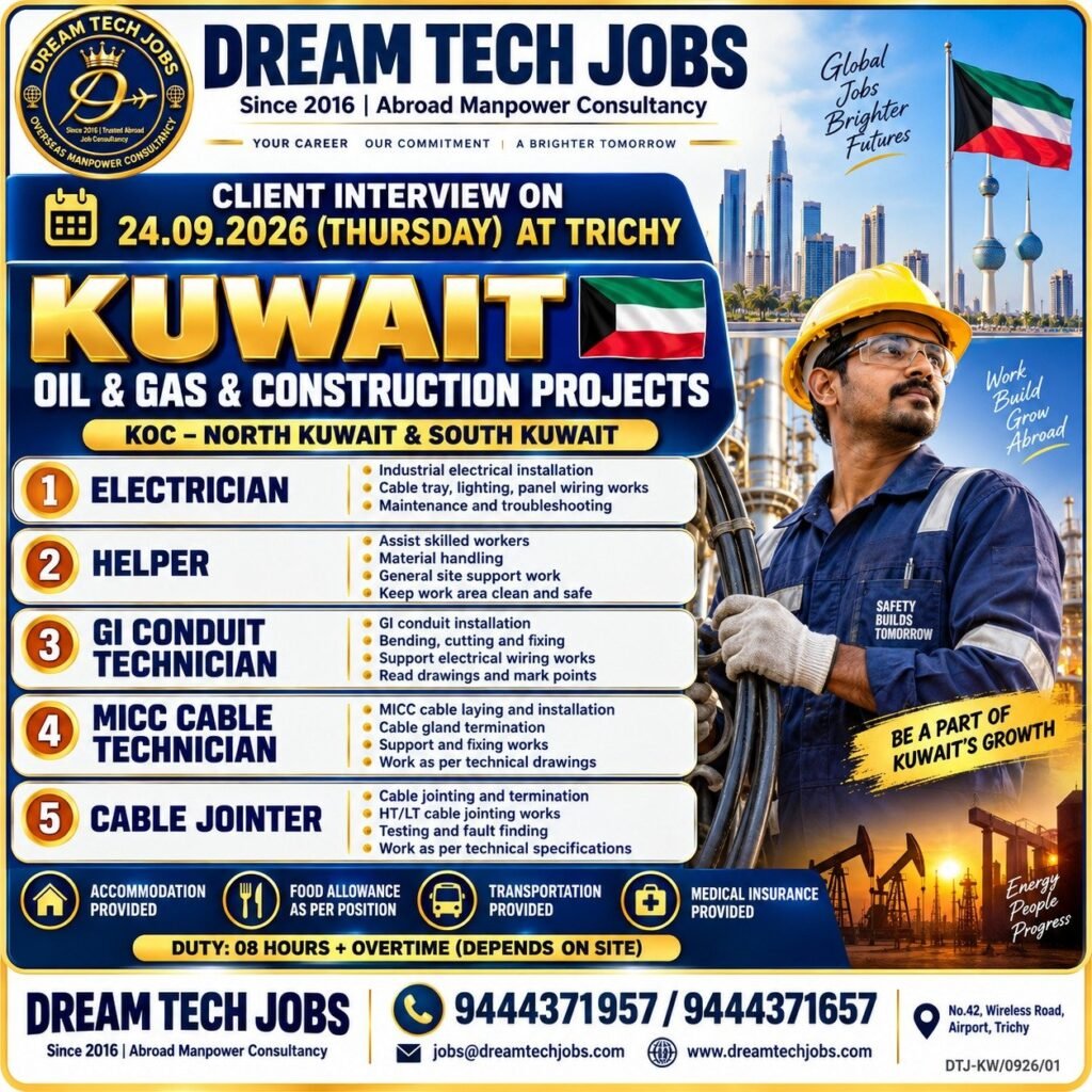 Electrician Jobs in Kuwait 2026 | Dream Tech Jobs Trichy 5 dtsp featured 32606 1789993754